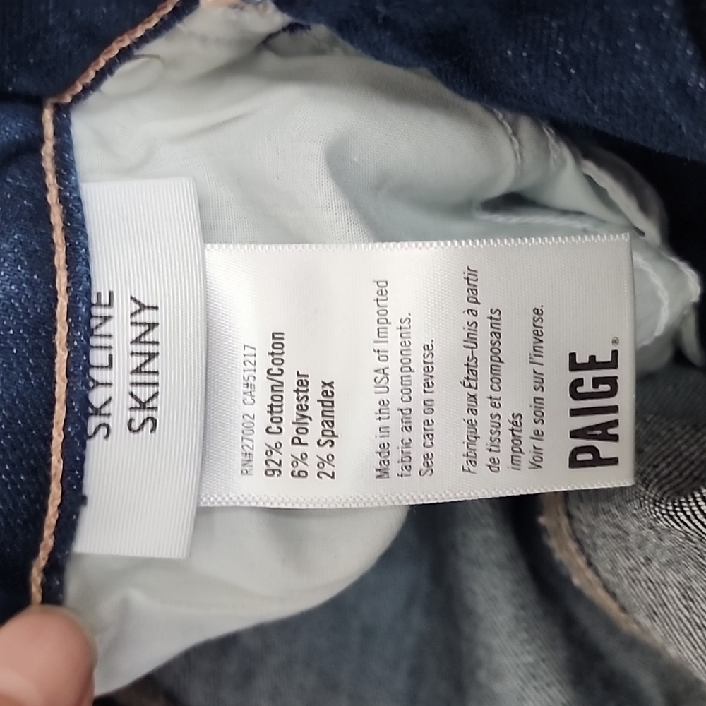 NWT Paige Skyline Skinny In Idlewild Jeans Size 27 - Picture 6 of 6